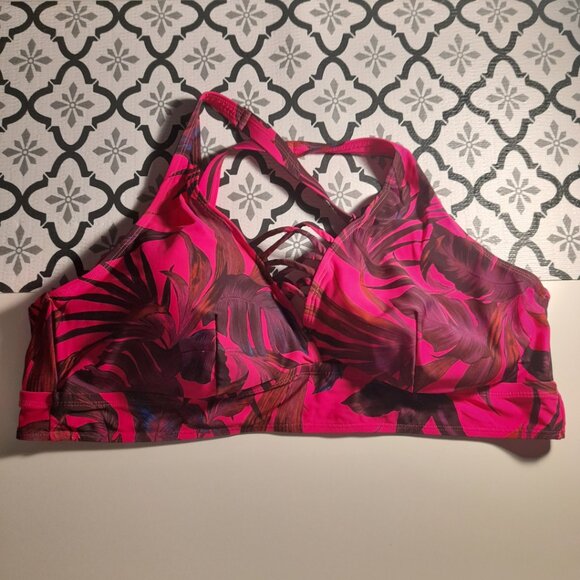 *BOGO FREE* Torrid Size 3 Tropical Wireless XO Triangle Swim Top - Picture 2 of 8